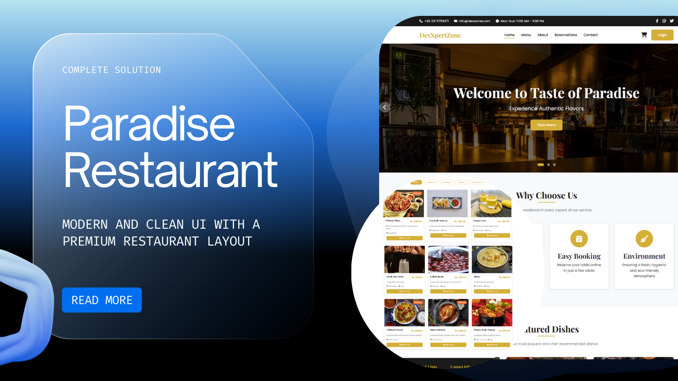 Paradise Complete Restaurant Solution Metallic Gold White